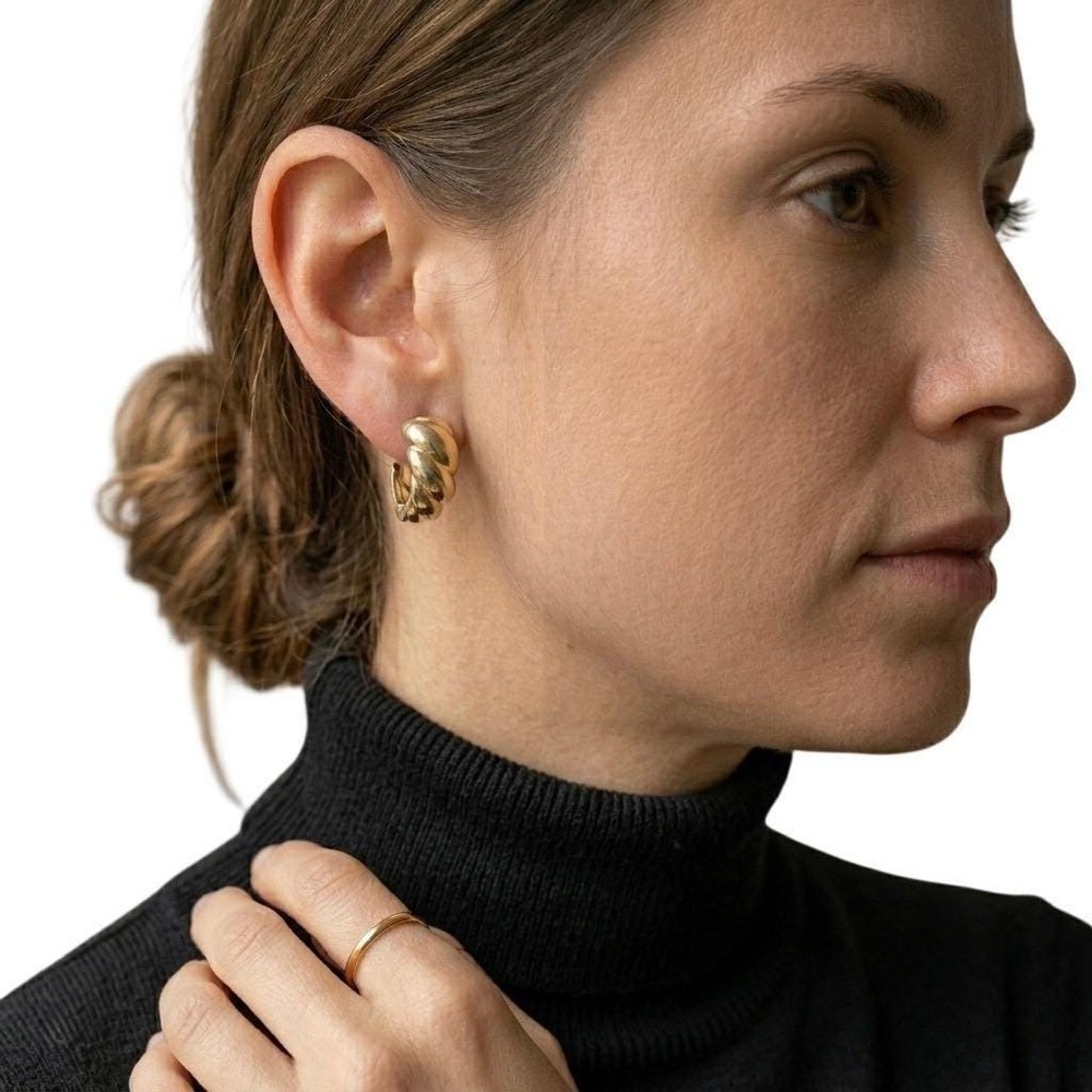 Vintage Christian Dior Clip‑On Earrings Signed Chr. Dior Made in France 80s 90s